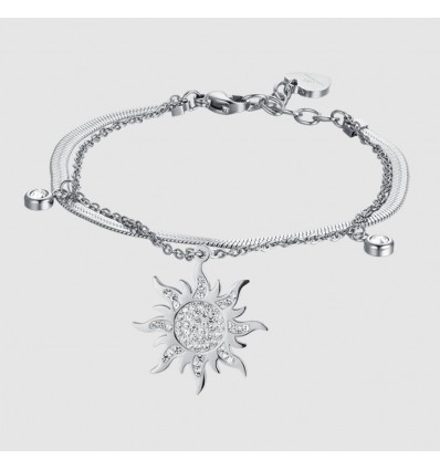 Bracciale da donna in acciaio con sole Luca Barra