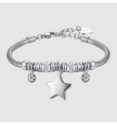 Bracciale da donna con ciondolo stella cristalli bianchi Luca Barra