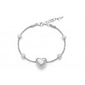 Bracciale argento con perle e cuore centrale miluna