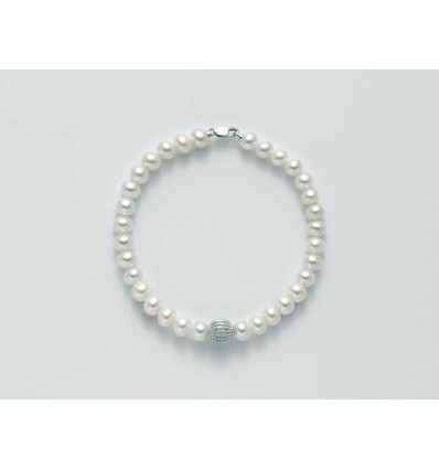 Miluna bracciale perle con inserto in oro bianco PBR2534