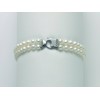 Bracciale perle bianche2 fili Miluna con inserti in oro bianco PBR836B