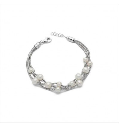 Bracciale da donna Miluna in argento e perle PBR2833