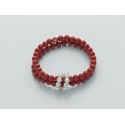 Bracciale donna Miluna 2 fili in corallo rosso con perle PBR2219